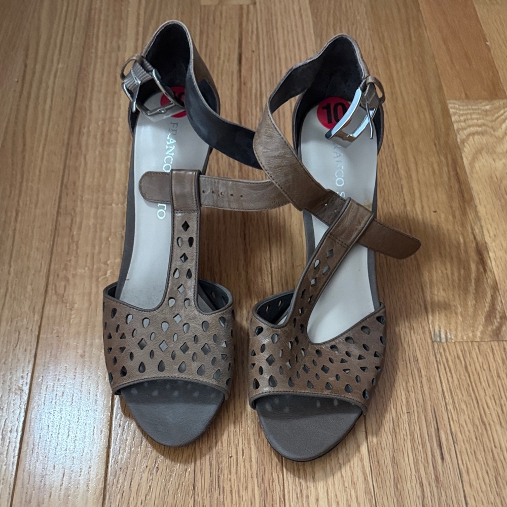 Franco Sarto Tan Cutout Sandals
